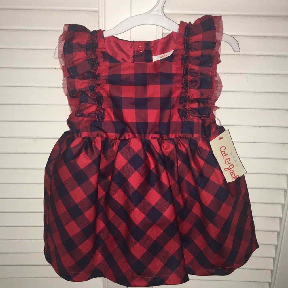 Cat & Jack Baby Plaid Formal Dress Sz. 6-9 M